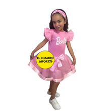 Disfraz Vestido Cosplay Barbie Rosa A Cuadros Niñas