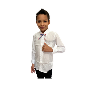 Camisa Con Lazo Tricolor Niños/ideal Traje De Huaso