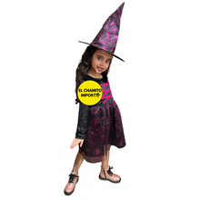 Disfraz Bruja Niña Halloween Cosplay Brujita Vestido + Gorro