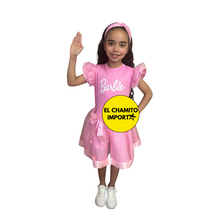 Disfraz Vestido Cosplay Barbie Rosa A Cuadros Niñas