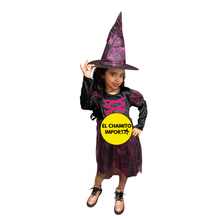 Disfraz Bruja Niña Halloween Cosplay Brujita Vestido + Gorro