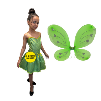 Disfraz  Tinkerbell  Niñas, Vestido  Fiesta + Alas