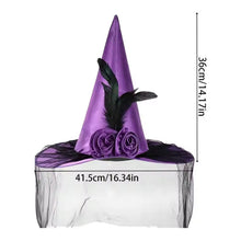 Gorro Sombrero Disfraz Bruja Halloween Flor-pluma Cosplay