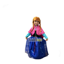 Vestido Nórdico De Princesa Anna Frozen Con Capa Disfraz