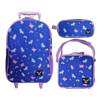 Mochila Escolar Con Ruedas + Lonchera +estuche/moose