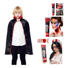 Capa Vampiro Niño Halloween 90cm  + Sangre Falsa Vampiro